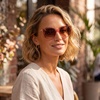 image:imageDUCO Oversized Polarized Sunglasses for Women Trendy Mirrored Shades Retro Square Light Weight UV400 Sun Glasses W01617 Transparent Pink Frame Brown Lens