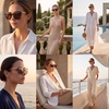 image:imageDUCO Oversized Polarized Sunglasses for Women Trendy Mirrored Shades Retro Square Light Weight UV400 Sun Glasses W01617 Transparent Pink Frame Brown Lens