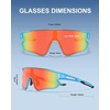 image:imageDUCO Polarized Sports Sunglasses for Men Women DC0023  UV400 Protection Beach Volleyball Sunglasses Flexible TR90 Frame Wrap Around Glasses for Baseball Softball Running04blue Black Revo Orange