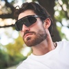image:imageDUCO Polarized Sports Sunglasses for Men Women DC0023  UV400 Protection Beach Volleyball Sunglasses Flexible TR90 Frame Wrap Around Glasses for Baseball Softball Running02black Grey Revo Black
