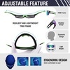 image:imageDUCO Polarized Sports Sunglasses for Men Women DC0023  UV400 Protection Beach Volleyball Sunglasses Flexible TR90 Frame Wrap Around Glasses for Baseball Softball Running06black Green Revo Blue