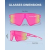 image:imageDUCO Polarized Sports Sunglasses for Men Women DC0023  UV400 Protection Beach Volleyball Sunglasses Flexible TR90 Frame Wrap Around Glasses for Baseball Softball Running08pink White Rove Pink