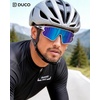 image:imageDUCO Polarized Sports Sunglasses for Men Women DC0023  UV400 Protection Beach Volleyball Sunglasses Flexible TR90 Frame Wrap Around Glasses for Baseball Softball Running01white Black Revo Blue