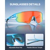 image:imageDUCO Polarized Sports Sunglasses for Men Women DC0023  UV400 Protection Beach Volleyball Sunglasses Flexible TR90 Frame Wrap Around Glasses for Baseball Softball Running04blue Black Revo Orange