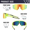 image:imageDUCO Polarized Sports Sunglasses for Men Women DC0023  UV400 Protection Beach Volleyball Sunglasses Flexible TR90 Frame Wrap Around Glasses for Baseball Softball Running11green Black Revo Orange