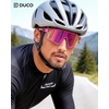 image:imageDUCO Polarized Sports Sunglasses for Men Women DC0023  UV400 Protection Beach Volleyball Sunglasses Flexible TR90 Frame Wrap Around Glasses for Baseball Softball Running08pink White Rove Pink