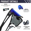 image:imageDUCO Polarized Sports Sunglasses for Men Women DC0023  UV400 Protection Beach Volleyball Sunglasses Flexible TR90 Frame Wrap Around Glasses for Baseball Softball Running07black Black Revo Blue