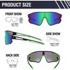 image:imageDUCO Polarized Sports Sunglasses for Men Women DC0023  UV400 Protection Beach Volleyball Sunglasses Flexible TR90 Frame Wrap Around Glasses for Baseball Softball Running06black Green Revo Blue