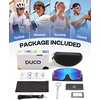 image:imageDUCO Polarized Sports Sunglasses for Men Women DC0023  UV400 Protection Beach Volleyball Sunglasses Flexible TR90 Frame Wrap Around Glasses for Baseball Softball Running01white Black Revo Blue