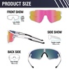 image:imageDUCO Polarized Sports Sunglasses for Men Women DC0023  UV400 Protection Beach Volleyball Sunglasses Flexible TR90 Frame Wrap Around Glasses for Baseball Softball Running12white Black Revo Pink