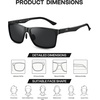 image:imageDUCO Polarized Sunglasses Men Lightweight AlMg Carbon Fiber Rectangle Sunglasses for Men UV400 Protection Sun Glasses 8206A Black Frame Black Temple Grey Lens