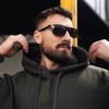 image:imageDUCO Polarized Sunglasses Men Lightweight AlMg Carbon Fiber Rectangle Sunglasses for Men UV400 Protection Sun Glasses 8206A Black Frame Black Temple Grey Lens