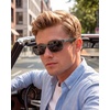 image:imageDUCO Polarized Sunglasses Men Lightweight AlMg Carbon Fiber Rectangle Sunglasses for Men UV400 Protection Sun Glasses 8206B Gunmetal Frame Black Temple Grey Lens
