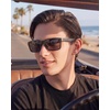 image:imageDUCO Polarized Sunglasses Men Lightweight AlMg Carbon Fiber Rectangle Sunglasses for Men UV400 Protection Sun Glasses 8206B Gunmetal Frame Black Temple Grey Lens