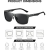 image:imageDUCO Polarized Sunglasses Men Lightweight AlMg Carbon Fiber Rectangle Sunglasses for Men UV400 Protection Sun Glasses 8206B Gunmetal Frame Black Temple Grey Lens
