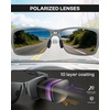 image:imageDUCO Polarized Sunglasses Men Lightweight AlMg Carbon Fiber Rectangle Sunglasses for Men UV400 Protection Sun Glasses 8206B Gunmetal Frame Black Temple Grey Lens