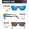 image:imageDUCO Polarized Sunglasses Men Lightweight AlMg Carbon Fiber Rectangle Sunglasses for Men UV400 Protection Sun Glasses 8206Black Frame Black Blue Temple Revo Blue Lens