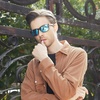 image:imageDUCO Polarized Sunglasses Men Lightweight AlMg Carbon Fiber Rectangle Sunglasses for Men UV400 Protection Sun Glasses 8206Black Frame Black Blue Temple Revo Blue Lens