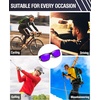 image:imageDUCO Polarized Sunglasses Men Lightweight AlMg Carbon Fiber Rectangle Sunglasses for Men UV400 Protection Sun Glasses 8206Black Frame Black Frame Revo Purple Lens