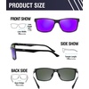 image:imageDUCO Polarized Sunglasses Men Lightweight AlMg Carbon Fiber Rectangle Sunglasses for Men UV400 Protection Sun Glasses 8206Black Frame Black Frame Revo Purple Lens