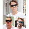 image:imageDUCO Polarized Sunglasses Men Lightweight AlMg Carbon Fiber Rectangle Sunglasses for Men UV400 Protection Sun Glasses 8206Black Frame Black Gold Temple Dark Green Lens