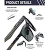 image:imageDUCO Polarized Sunglasses Men Lightweight AlMg Carbon Fiber Rectangle Sunglasses for Men UV400 Protection Sun Glasses 8206Black Frame Black Gold Temple Dark Green Lens