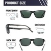 image:imageDUCO Polarized Sunglasses Men Lightweight AlMg Carbon Fiber Rectangle Sunglasses for Men UV400 Protection Sun Glasses 8206Black Frame Black Gold Temple Dark Green Lens