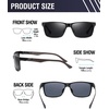 image:imageDUCO Polarized Sunglasses Men Lightweight AlMg Carbon Fiber Rectangle Sunglasses for Men UV400 Protection Sun Glasses 8206Black Frame Black Red Temple Grey Lens