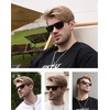 image:imageDUCO Polarized Sunglasses Men Lightweight AlMg Carbon Fiber Rectangle Sunglasses for Men UV400 Protection Sun Glasses 8206Black Frame Black Red Temple Grey Lens