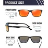 image:imageDUCO Polarized Sunglasses Men Lightweight AlMg Carbon Fiber Rectangle Sunglasses for Men UV400 Protection Sun Glasses 8206Black Frame Black Temple Revo Red Lens