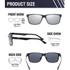 image:imageDUCO Polarized Sunglasses Men Lightweight AlMg Carbon Fiber Rectangle Sunglasses for Men UV400 Protection Sun Glasses 8206Black Frame Black Temple Revo Silver Lens