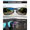 image:imageDUCO Polarized Sunglasses Men Lightweight AlMg Carbon Fiber Rectangle Sunglasses for Men UV400 Protection Sun Glasses 8206Black Frame Black Temple Revo Blue Lens