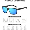 image:imageDUCO Polarized Sunglasses Men Lightweight AlMg Carbon Fiber Rectangle Sunglasses for Men UV400 Protection Sun Glasses 8206Black Frame Black Temple Revo Blue Lens