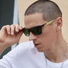 image:imageDUCO Polarized Sunglasses Men Lightweight AlMg Carbon Fiber Rectangle Sunglasses for Men UV400 Protection Sun Glasses 8206Black Frame Gold Temple G15 Lens