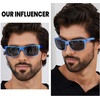 image:imageDUCO Polarized Sunglasses Men Lightweight AlMg Carbon Fiber Rectangle Sunglasses for Men UV400 Protection Sun Glasses 8206Blue Frame Blue Temple Grey Lens
