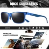 image:imageDUCO Polarized Sunglasses Men Lightweight AlMg Carbon Fiber Rectangle Sunglasses for Men UV400 Protection Sun Glasses 8206Blue Frame Blue Temple Grey Lens