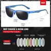 image:imageDUCO Polarized Sunglasses Men Lightweight AlMg Carbon Fiber Rectangle Sunglasses for Men UV400 Protection Sun Glasses 8206Blue Frame Blue Temple Grey Lens