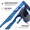 image:imageDUCO Polarized Sunglasses Men Lightweight AlMg Carbon Fiber Rectangle Sunglasses for Men UV400 Protection Sun Glasses 8206Blue Frame Blue Temple Grey Lens