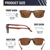 image:imageDUCO Polarized Sunglasses Men Lightweight AlMg Carbon Fiber Rectangle Sunglasses for Men UV400 Protection Sun Glasses 8206Brown Frame Brown Lens