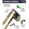 image:imageDUCO Polarized Sunglasses Men Lightweight AlMg Carbon Fiber Rectangle Sunglasses for Men UV400 Protection Sun Glasses 8206Gold Frame Gold Temple Revo Green Lens