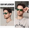 image:imageDUCO Polarized Sunglasses Men Lightweight AlMg Carbon Fiber Rectangle Sunglasses for Men UV400 Protection Sun Glasses 8206Gold Frame Gold Temple Revo Green Lens
