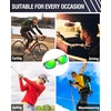 image:imageDUCO Polarized Sunglasses Men Lightweight AlMg Carbon Fiber Rectangle Sunglasses for Men UV400 Protection Sun Glasses 8206Gold Frame Gold Temple Revo Green Lens