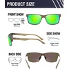 image:imageDUCO Polarized Sunglasses Men Lightweight AlMg Carbon Fiber Rectangle Sunglasses for Men UV400 Protection Sun Glasses 8206Gold Frame Gold Temple Revo Green Lens