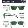 image:imageDUCO Polarized Sunglasses Men Lightweight AlMg Carbon Fiber Rectangle Sunglasses for Men UV400 Protection Sun Glasses 8206Green Frame Green Temple Dark Green Lens
