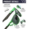 image:imageDUCO Polarized Sunglasses Men Lightweight AlMg Carbon Fiber Rectangle Sunglasses for Men UV400 Protection Sun Glasses 8206Green Frame Green Temple Dark Green Lens