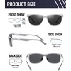 image:imageDUCO Polarized Sunglasses Men Lightweight AlMg Carbon Fiber Rectangle Sunglasses for Men UV400 Protection Sun Glasses 8206Silver Frame Silver Temple Grey Lens