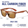 image:imageDUCO Polarized Sunglasses for Men Sun glasses All Carbon Fiber Frame 100 UV Protection for Driving Running Fishing DC8325Brown Frame Brown Lens