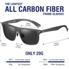 image:imageDUCO Polarized Sunglasses for Men Sun glasses All Carbon Fiber Frame 100 UV Protection for Driving Running Fishing DC8325Gunmental Frame Grey Lens