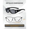 image:imageDUCO Polarized Wraparound Fitover Glasses Wear Over Sunglasses for Men Women UV Protection Sun Glasses 895401 Black Frame Gray Lens