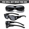 image:imageDUCO Polarized Wraparound Fitover Glasses Wear Over Sunglasses for Men Women UV Protection Sun Glasses 895401 Black Frame Gray Lens